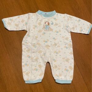 Vintage Baby UR it One-Piece 3-6M Footless Sleeper Puppy White & Light Blue